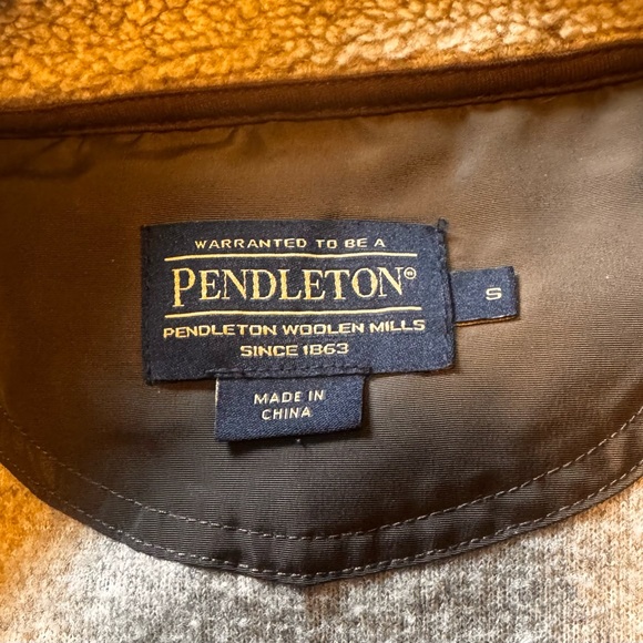 Pendleton Jacket & Vest Set National Park Glacier Stripe Sherpa Mens S/M fullZip - Picture 14 of 14